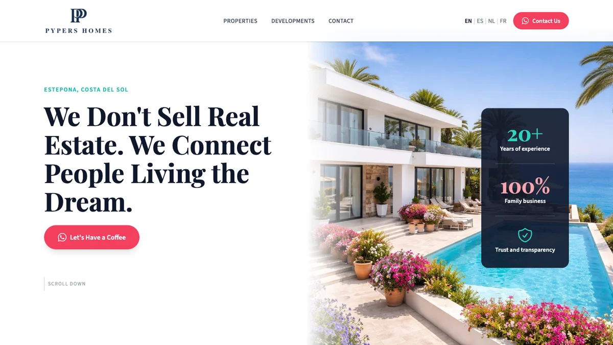 Screenshot of Pypers Homes