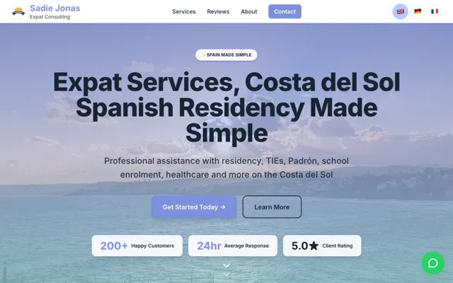 Screenshot of Sadie Jonas Expat Consulting